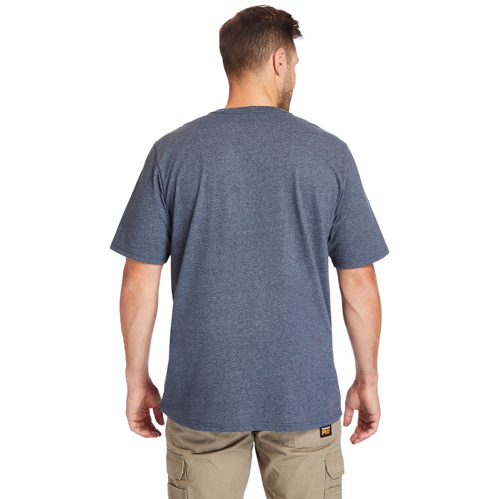 Timberland Μπλουζάκια Ανδρικα Σκουρο Μπλε - Pro® Big & Tall Base Plate Short-Sleeve - Greece 9348150